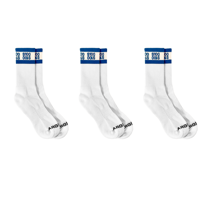 3 PACK BLUE $100 MONEY SOCKS