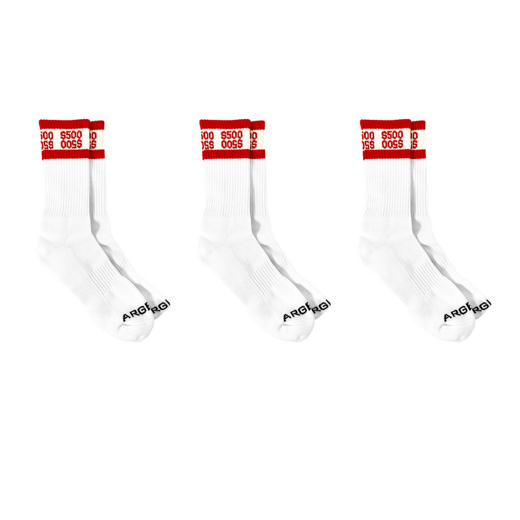 3 PACK RED $500 MONEY SOCKS