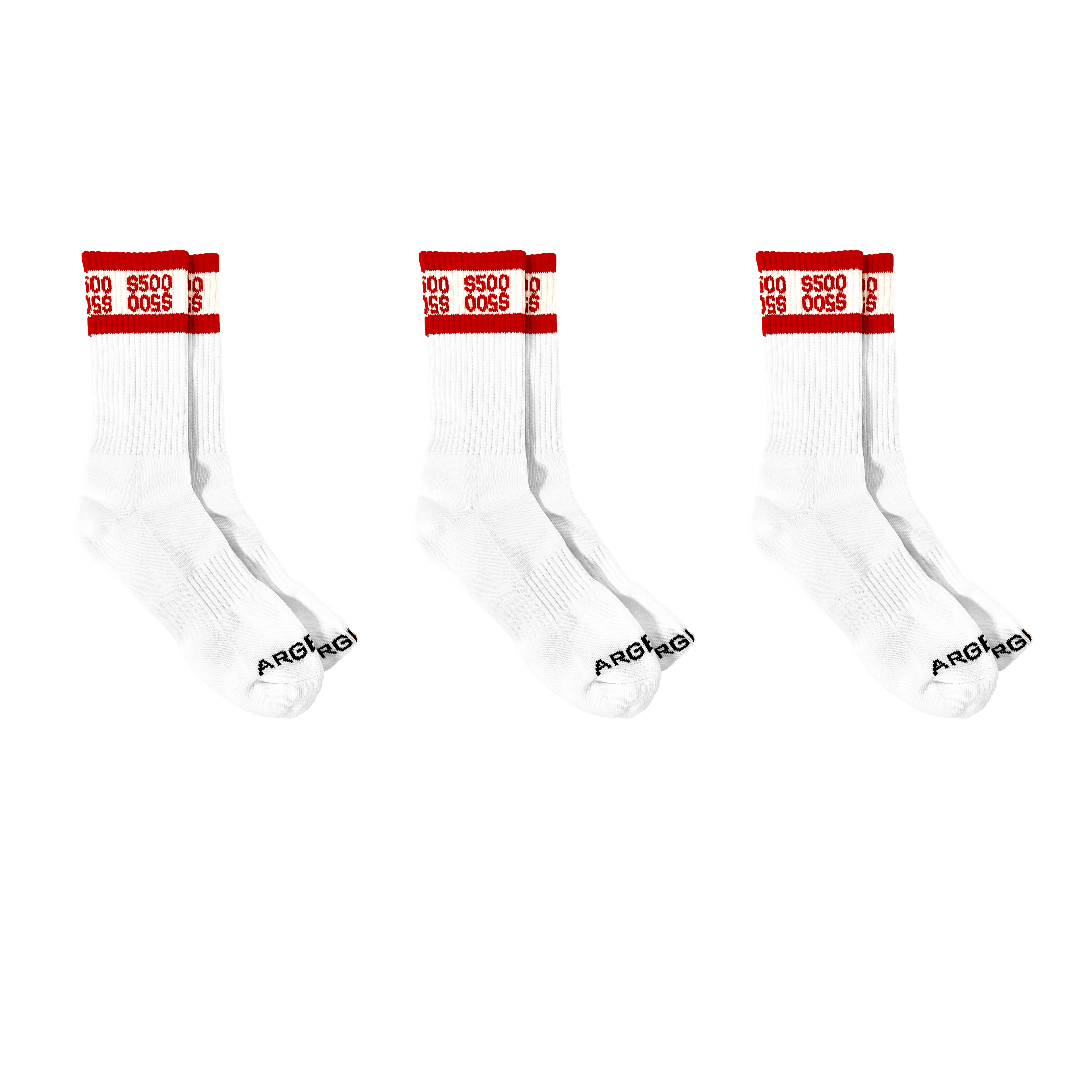 3 PACK RED $500 MONEY SOCKS