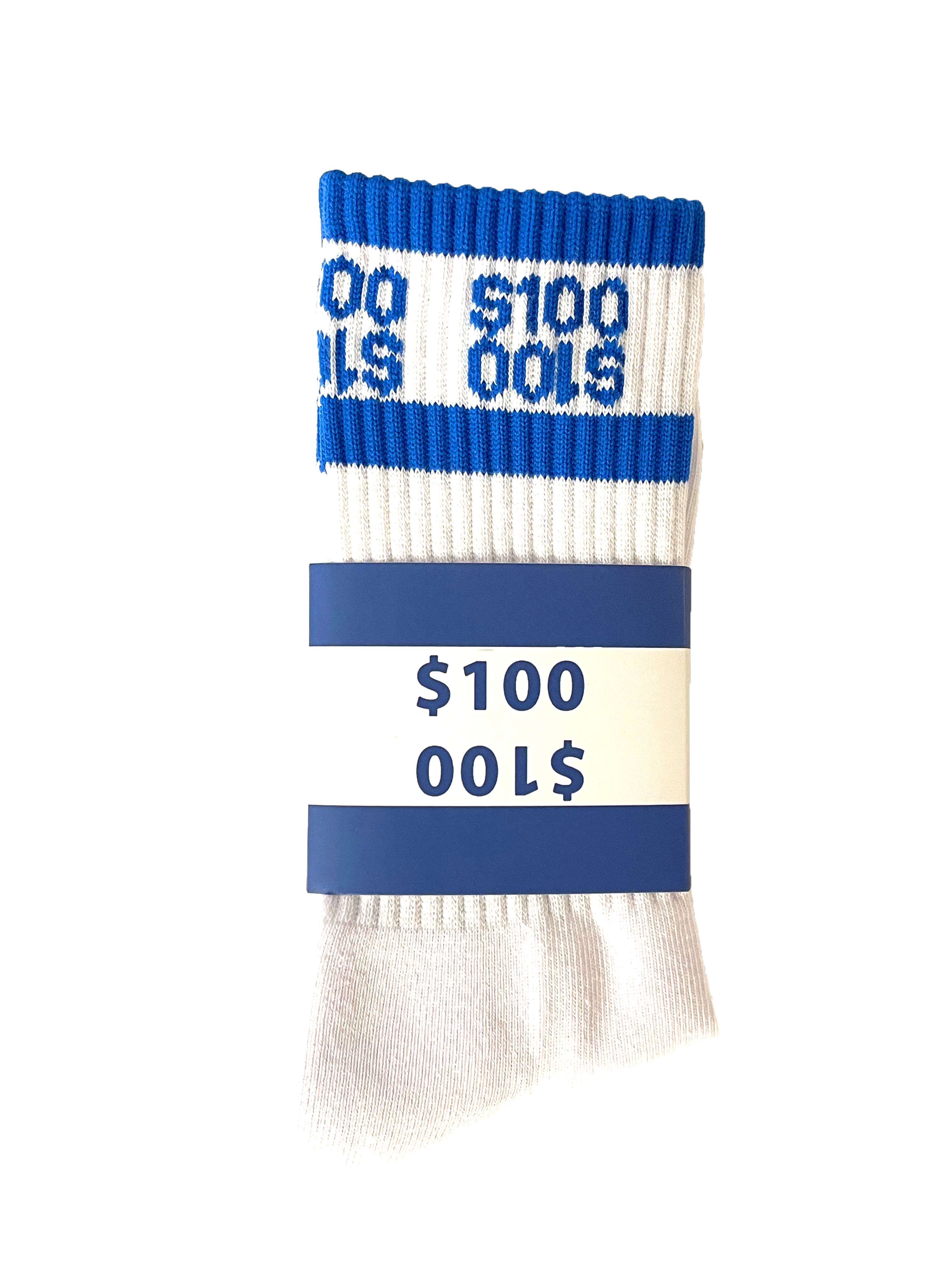 3 PACK BLUE $100 MONEY SOCKS