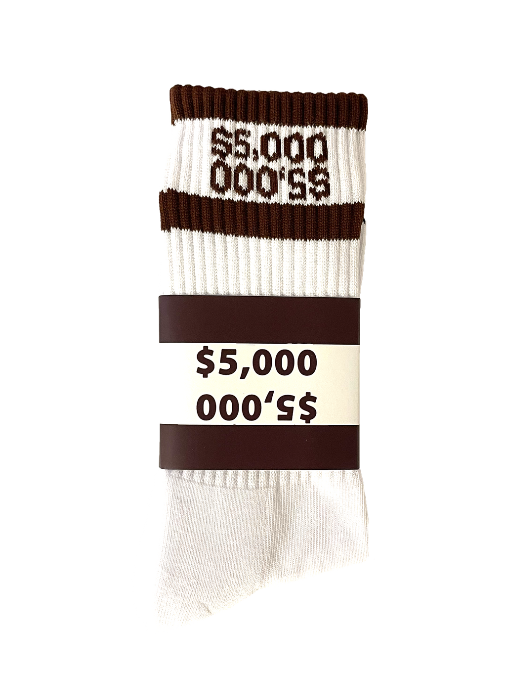 3 PACK BROWN $5,000 MONEY SOCKS