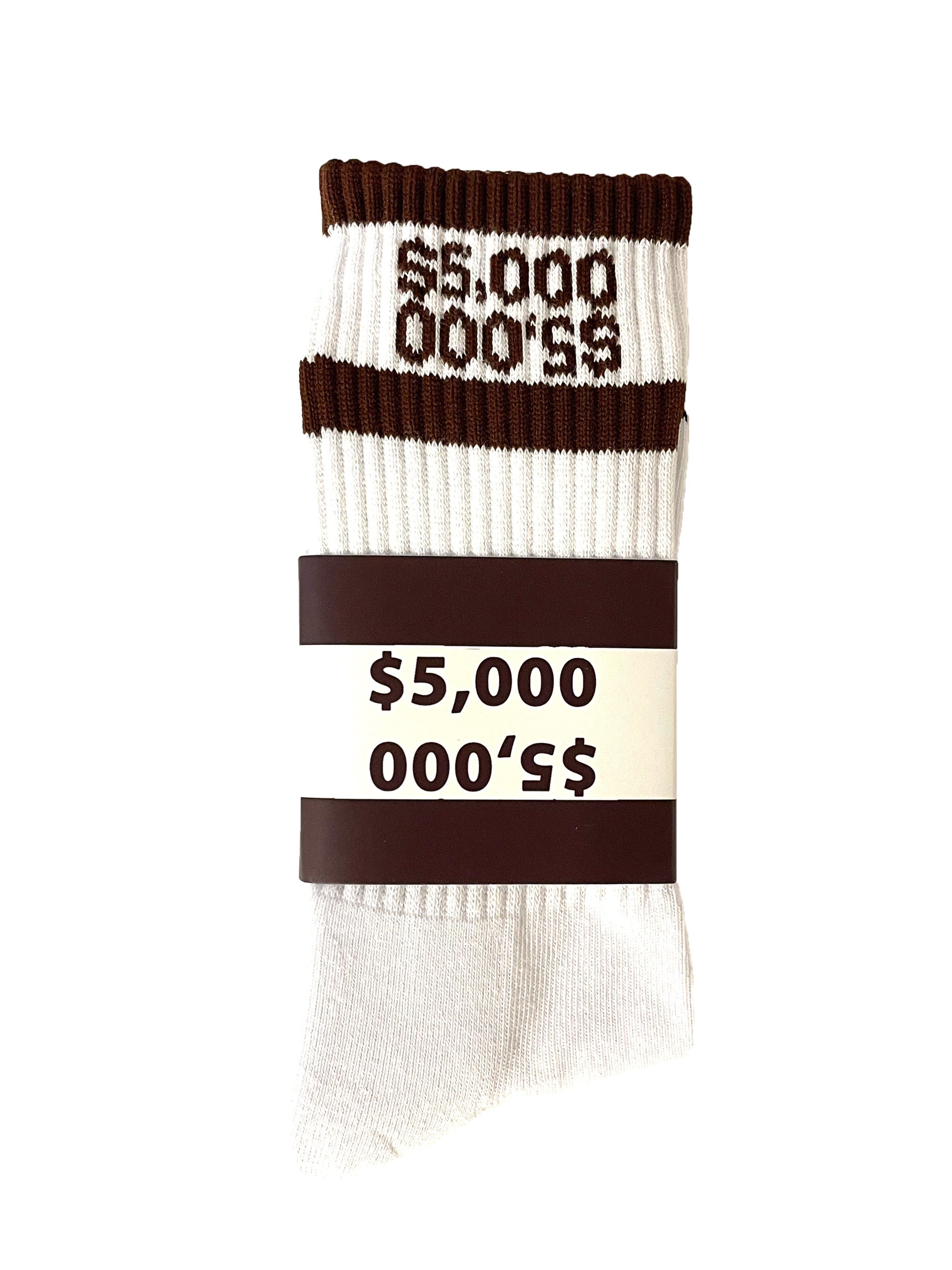 3 PACK BROWN $5,000 MONEY SOCKS