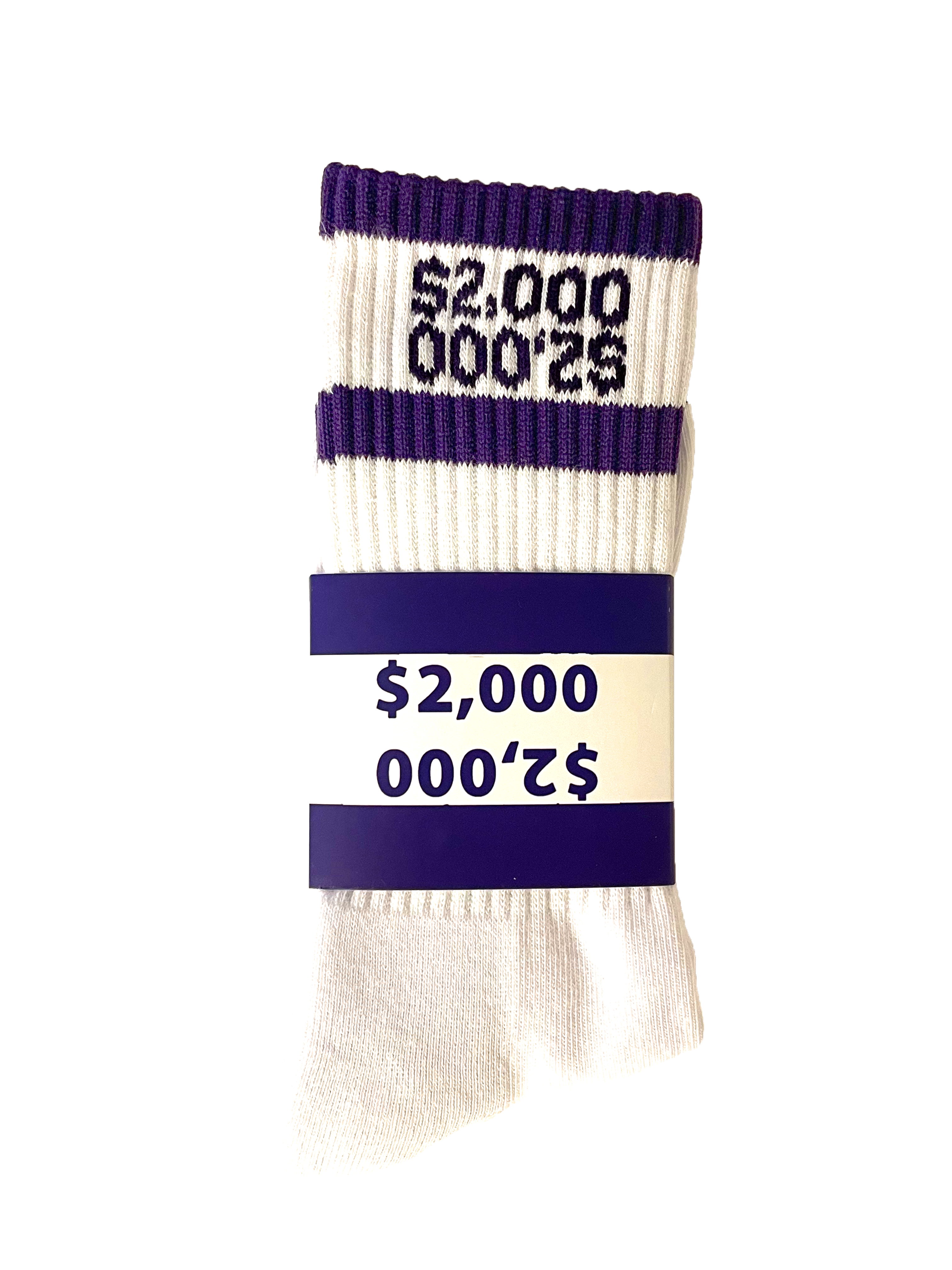 3 PACK PURPLE $2,000 MONEY SOCKS