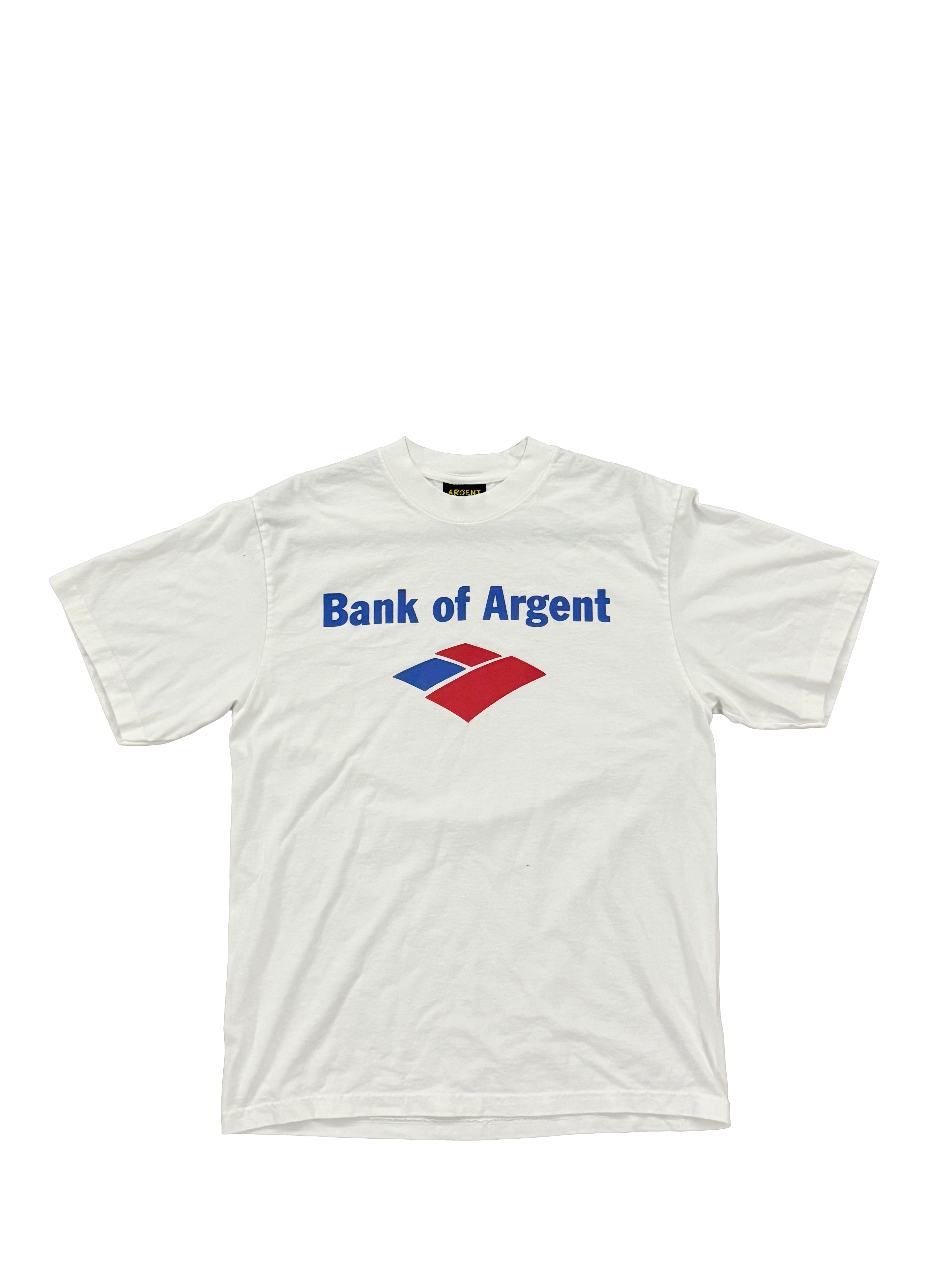 White Bank of Argent T-Shirt with front-chest graphic