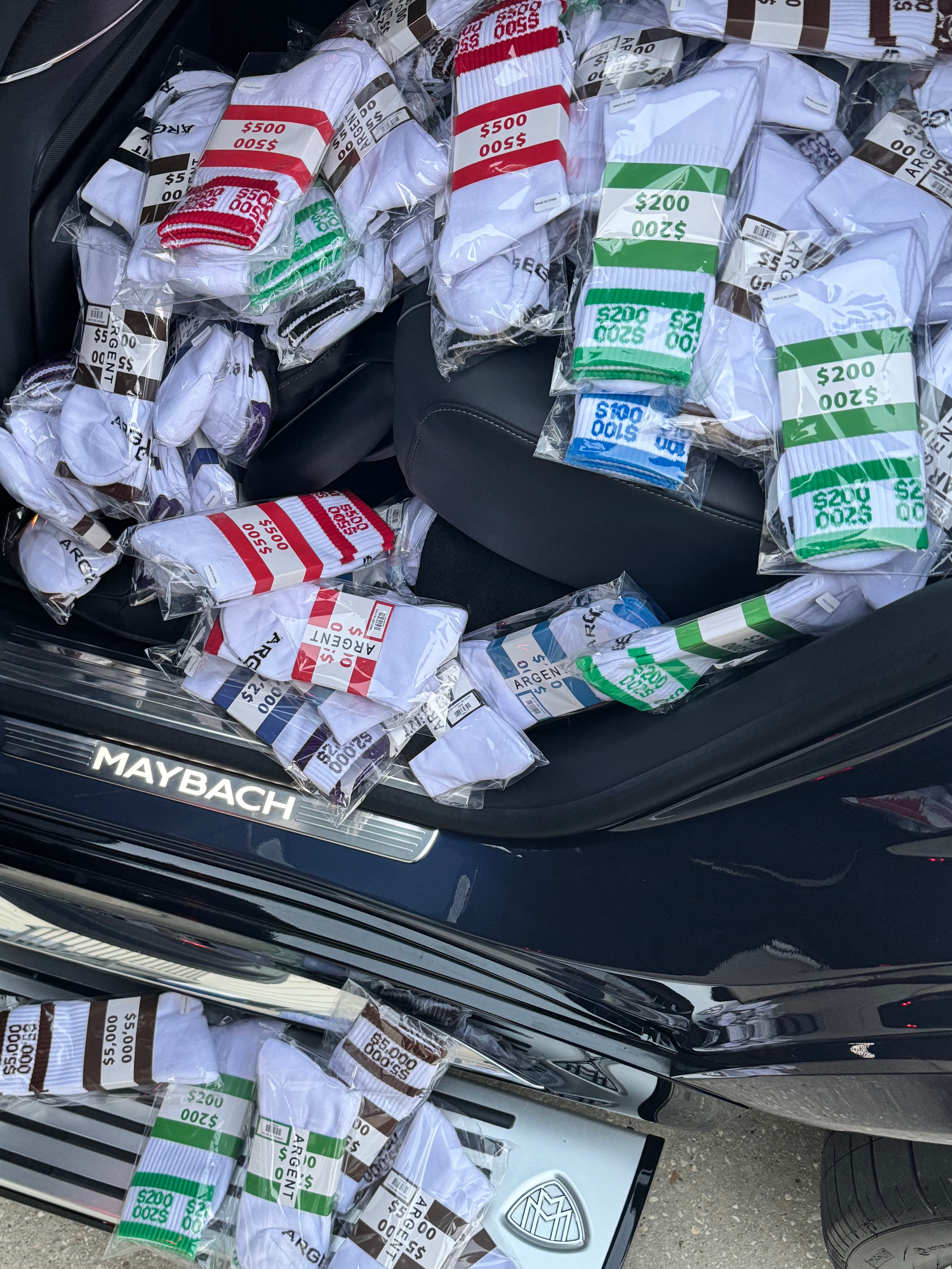 6 PACK ALL COLORS MONEY BAND SOCKS