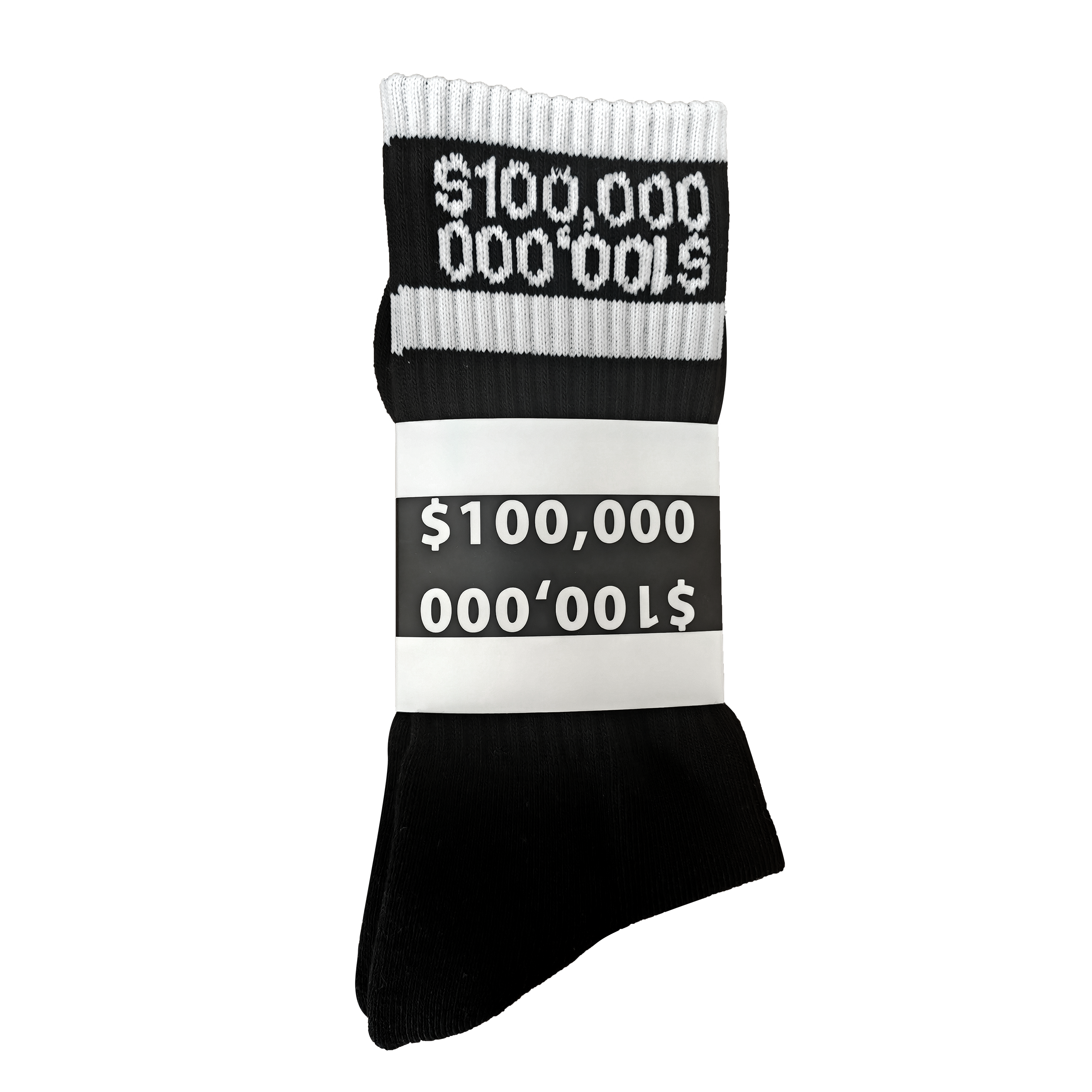 3 PACK BLACK $100,000 MONEY SOCKS