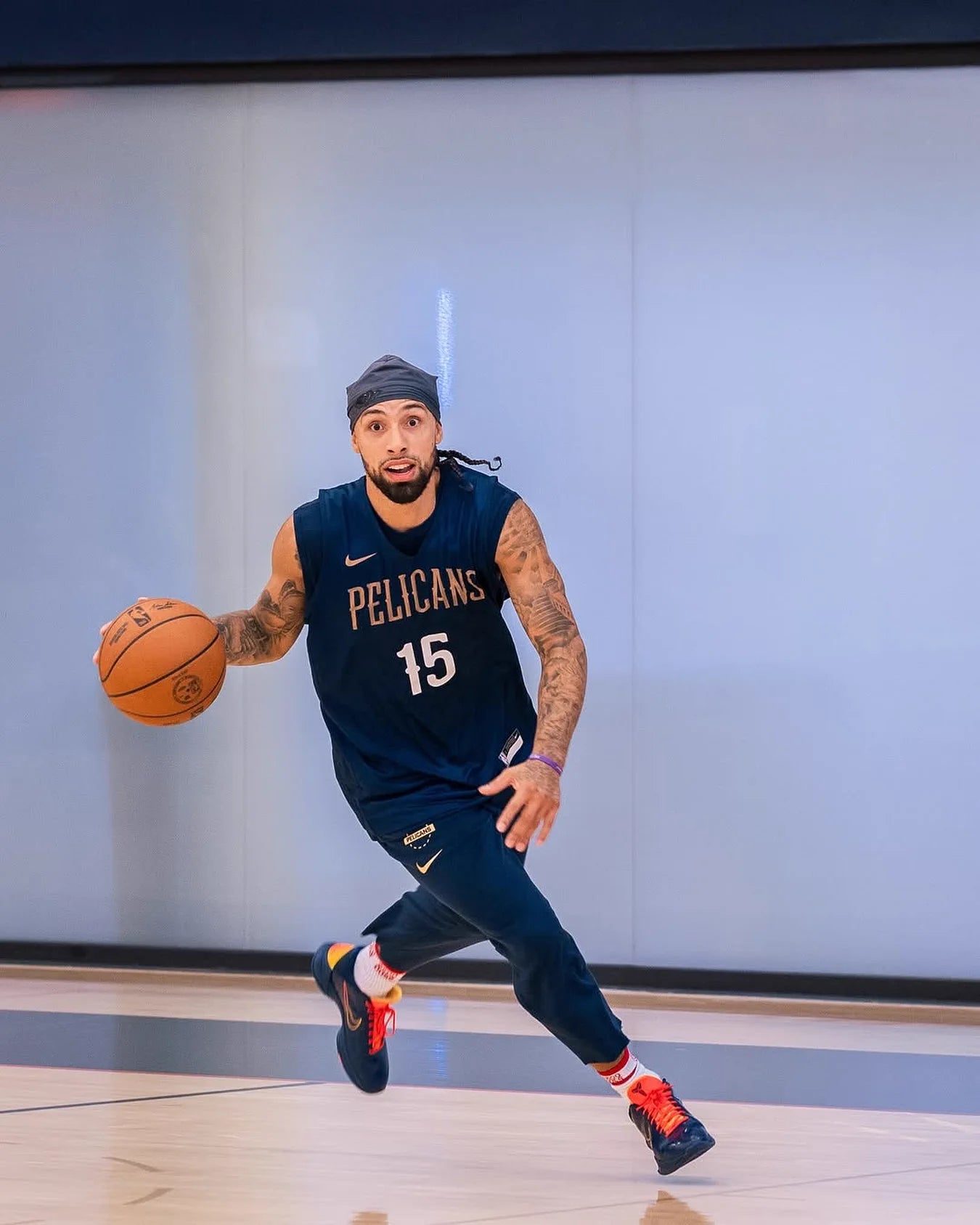 Basketball player dribbling in red Money Socks