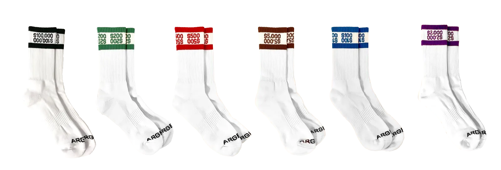 Assorted Argent Money Socks packs